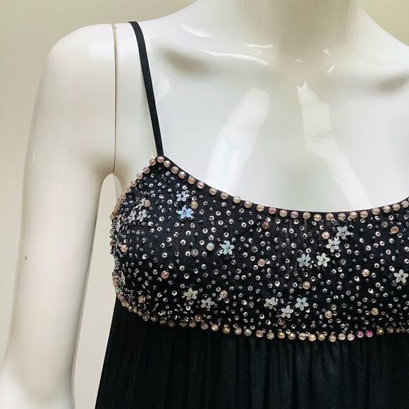 REBECCA TAYLOR SILK PRINCESS SPARKLE DRESS Goth NWT - Picture 1 of 16